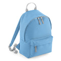 Sky Blue-Light Grey - Front - BagBase Mini Fashion Backpack