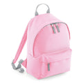 Classic Pink-Light Grey - Front - BagBase Mini Fashion Backpack