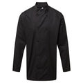 Black - Front - Premier Mens Coolchecker Long-Sleeved Chef Jacket