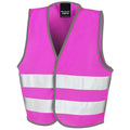 Pink - Front - Result Childrens-Kids Enhanced Hi-Vis Vest