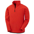 Red - Front - Result Genuine Recycled Mens Micro Zip Neck Fleece
