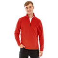 Red - Back - Result Genuine Recycled Mens Micro Zip Neck Fleece