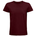 Burgundy - Front - SOLS Unisex Adult Pioneer Organic T-Shirt