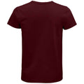 Burgundy - Back - SOLS Unisex Adult Pioneer Organic T-Shirt