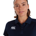Navy - Side - Canterbury Womens-Ladies Club Dry Polo Shirt