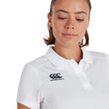 White - Side - Canterbury Womens-Ladies Club Dry Polo Shirt