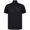 Black - Front - Henbury Mens Piqu Polo Shirt
