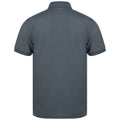 Charcoal - Back - Henbury Mens Piqu Polo Shirt