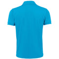Aqua - Back - SOLs Mens Prime Pique Plain Short Sleeve Polo Shirt