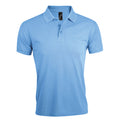 Sky Blue - Front - SOLs Mens Prime Pique Plain Short Sleeve Polo Shirt