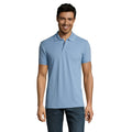 Sky Blue - Back - SOLs Mens Prime Pique Plain Short Sleeve Polo Shirt