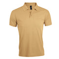 Sand - Front - SOLs Mens Prime Pique Plain Short Sleeve Polo Shirt