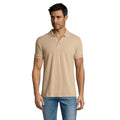 Sand - Back - SOLs Mens Prime Pique Plain Short Sleeve Polo Shirt