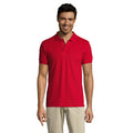 Red - Back - SOLs Mens Prime Pique Plain Short Sleeve Polo Shirt