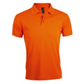 Orange - Front - SOLs Mens Prime Pique Plain Short Sleeve Polo Shirt