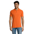 Orange - Back - SOLs Mens Prime Pique Plain Short Sleeve Polo Shirt