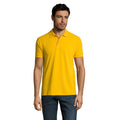 Gold - Back - SOLs Mens Prime Pique Plain Short Sleeve Polo Shirt