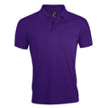 Dark Purple - Front - SOLs Mens Prime Pique Plain Short Sleeve Polo Shirt