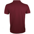 Burgundy - Side - SOLs Mens Prime Pique Plain Short Sleeve Polo Shirt