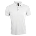 White - Front - SOLs Mens Prime Pique Plain Short Sleeve Polo Shirt