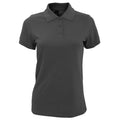 Dark Grey - Front - SOLs Womens-Ladies Prime Pique Polo Shirt