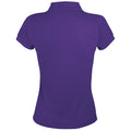 Dark Purple - Back - SOLs Womens-Ladies Prime Pique Polo Shirt