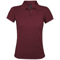 Burgundy - Front - SOLs Womens-Ladies Prime Pique Polo Shirt