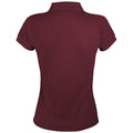 Burgundy - Back - SOLs Womens-Ladies Prime Pique Polo Shirt