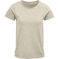 Beige - Front - SOLS Womens-Ladies Crusader Heather Organic T-Shirt