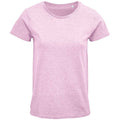 Pink - Front - SOLS Womens-Ladies Crusader Heather Organic T-Shirt