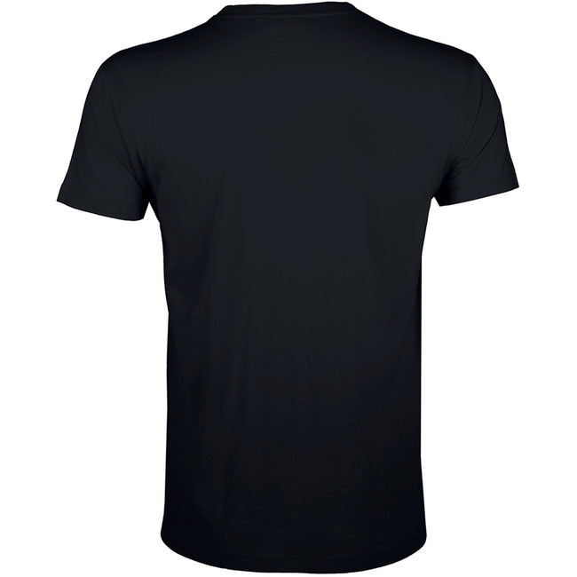 Deep Black - Back - SOLS Mens Regent Slim Fit Short Sleeve T-Shirt