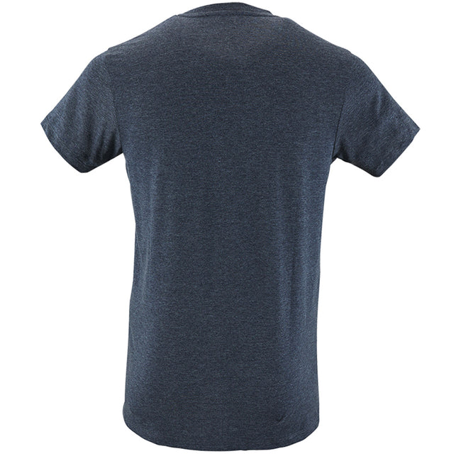 Heather Denim - Back - SOLS Mens Regent Slim Fit Short Sleeve T-Shirt