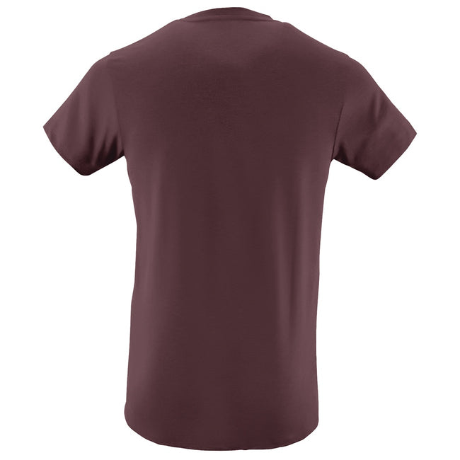Oxblood - Back - SOLS Mens Regent Slim Fit Short Sleeve T-Shirt