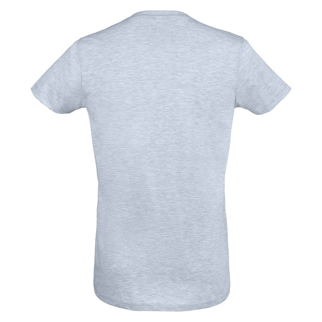 Heather Sky Blue - Back - SOLS Mens Regent Slim Fit Short Sleeve T-Shirt