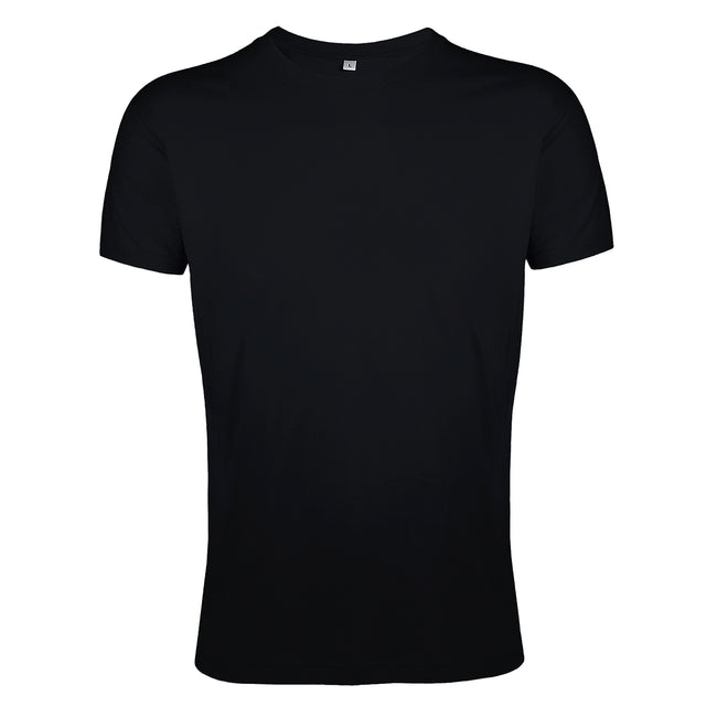 Deep Black - Front - SOLS Mens Regent Slim Fit Short Sleeve T-Shirt