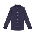 Navy Blue - Front - Native Spirit Womens-Ladies Washed Long-Sleeved Shirt