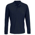 French Navy - Front - SOLS Unisex Adult Prime Pique Long-Sleeved Polo Shirt