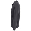Dark Grey - Back - SOLS Unisex Adult Prime Pique Long-Sleeved Polo Shirt