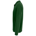 Bottle Green - Back - SOLS Unisex Adult Prime Pique Long-Sleeved Polo Shirt
