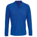 Royal Blue - Front - SOLS Unisex Adult Prime Pique Long-Sleeved Polo Shirt