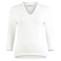 White - Front - Kustom Kit Womens-Ladies Mandarin Collar 3-4 Sleeve Top