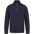 Navy - Front - Henbury Unisex Adult Sustainable Quarter Zip Sweatshirt