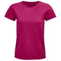Fuchsia - Front - SOLS Womens-Ladies Pioneer Organic T-Shirt