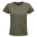 Khaki - Front - SOLS Womens-Ladies Pioneer Organic T-Shirt