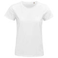 White - Front - SOLS Womens-Ladies Pioneer Organic T-Shirt
