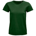 Bottle Green - Front - SOLS Womens-Ladies Pioneer Organic T-Shirt