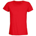 Bright Red - Front - SOLS Womens-Ladies Pioneer Organic T-Shirt