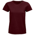 Burgundy - Front - SOLS Womens-Ladies Pioneer Organic T-Shirt