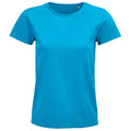 Aqua - Front - SOLS Womens-Ladies Pioneer Organic T-Shirt