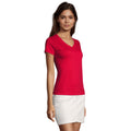 Red - Side - SOLS Womens-Ladies Imperial V Neck T-Shirt